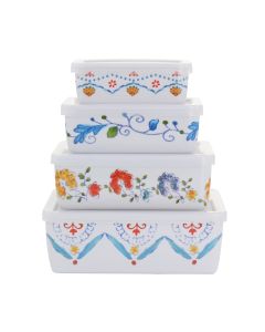 Gibson Home 8 Piece Anaya Rectangular Nesting Food Storage Set