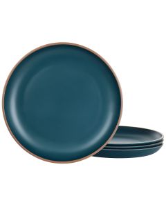 Gibson Home Rockabye 4 Piece Melamine Dinner Plate Set in Dark Teal