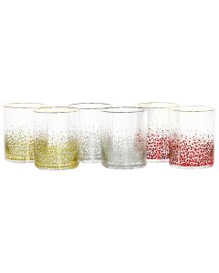 Laurie Gates California Designs Audrey Hill 6 Piece 13.5oz Double Old Fashion Glass Set in Assorted Colors