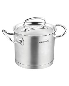 Korkmaz Proline Professional Series 9 Liter Stainless Steel Extra Deep Casserole with Lid in Silver