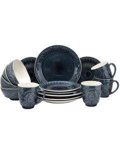 Elama Petra 16 Piece Stoneware Dinnerware Set